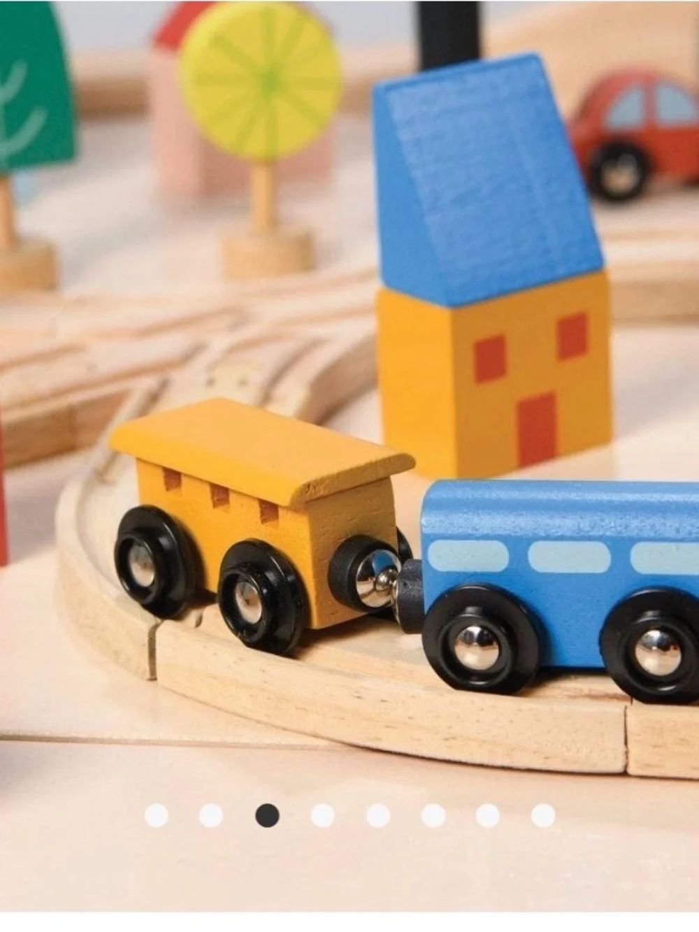 Town Train Set - Multicolor Wooden Tracks & Vehicles